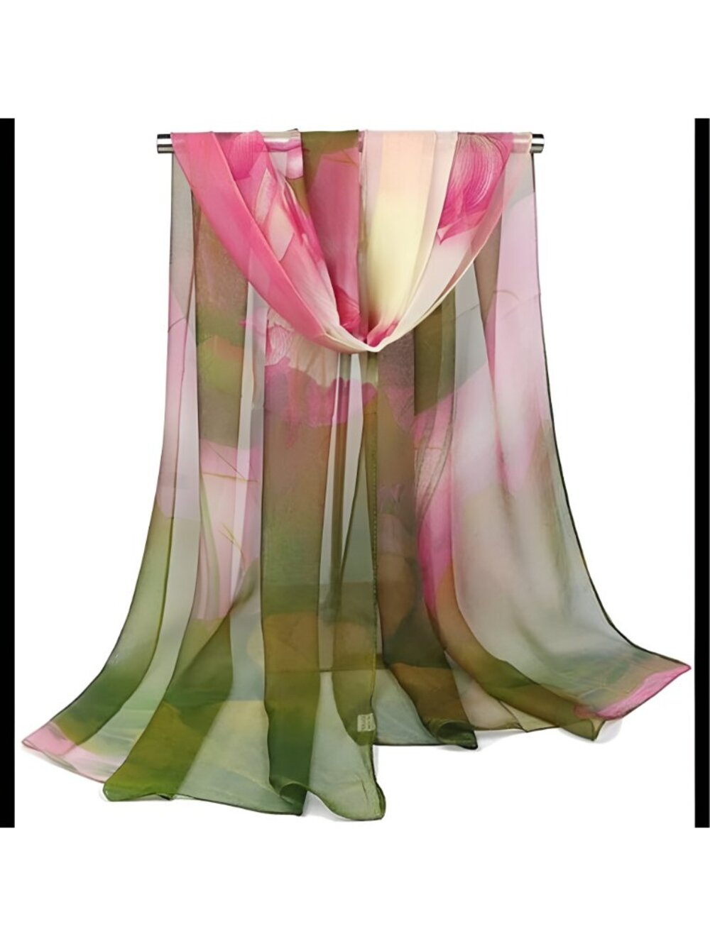 Lightweight Print Floral Pattern Scarf Shawl Fashion Scarves Sunscreen Shawls - Picture 2 of 7
